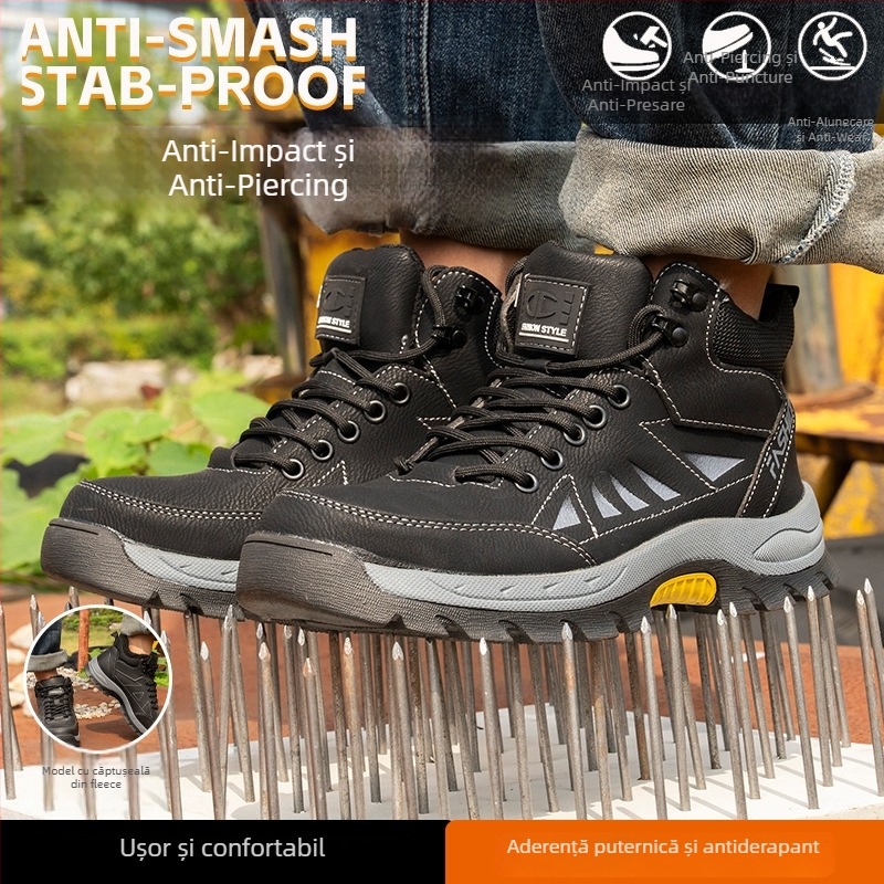 Pantofi de lucru de protecție cu vârf din oțel, antiderapante, rezistenți la uzură, anti-șoc și perforare, respirabili