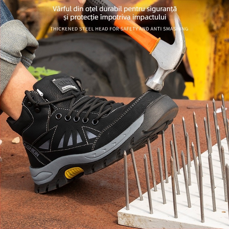 Pantofi de lucru de protecție cu vârf din oțel, antiderapante, rezistenți la uzură, anti-șoc și perforare, respirabili