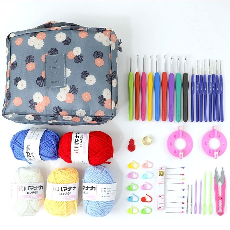 Set de unelte pentru tricotat pulover cu croșete - Zhiyue T1T, 24 buc., 470 g, stil drăguț