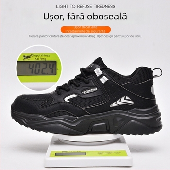 Pantofi de protecție cu vârf din oțel, anti-perforație, izolați, respirabili, ușori