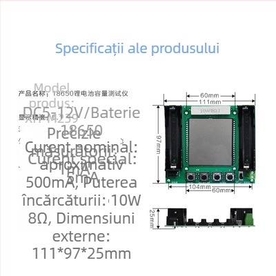 SUNLEPHANT modul tester pentru capacitate reală a bateriei Li-ion 18650 – măsurare digitală mAh/mWh, precizie înaltă