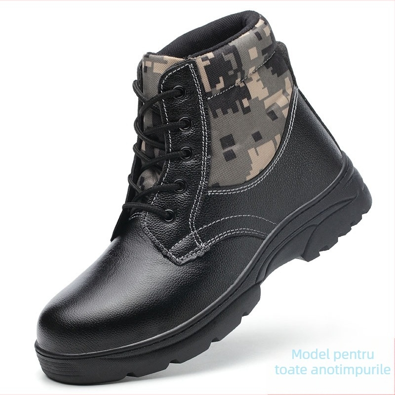 Încălțăminte de protecție pentru muncă cu vârf din oțel, antișoc și anti-perforație, căptușeală din bumbac pentru iarnă, pentru uz industrial