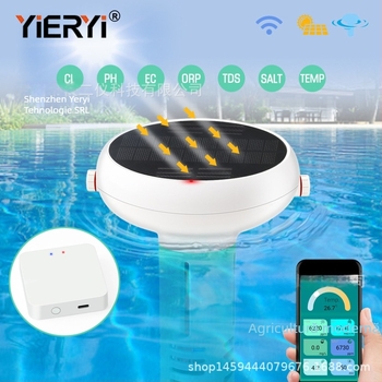 BLE-YL01 Analizator de calitate a apei 7 în 1 pentru piscine și acvarii – pH 0-14, precizie ±0,1 pH, alimentare solară + USB