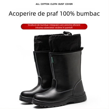 Pantofi de protecție cu gleznă înaltă, protecție antișoc și anti-perforație, vârf din oțel, rezistenți la uleiuri, acizi și alcalii, din piele microfibră