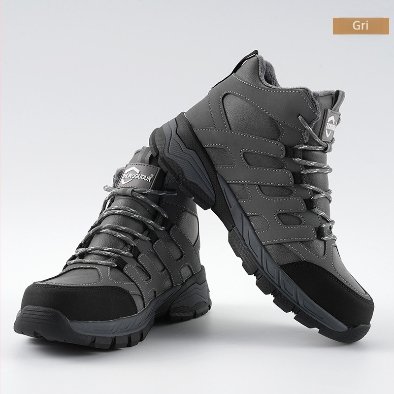 Pantofi de lucru de iarnă cu vârf metalic, talpă antiderapantă, înalte, izolați, căptușeală catifelată