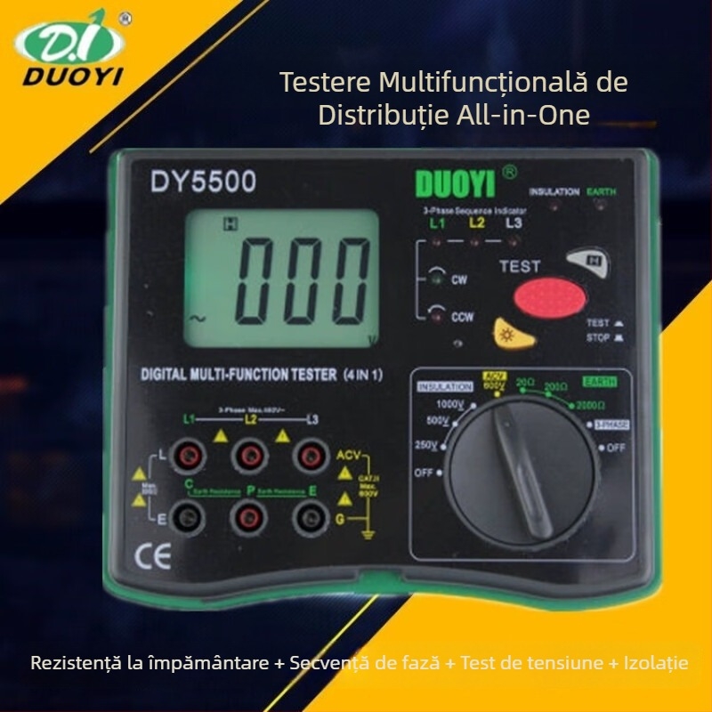 DY5500 Măsurător multi-funcțional patru în unu pentru rezistența de împământare, cu secvența de faze și distribuția tensiunii