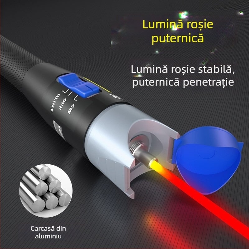 Detektor de fibră optică și tester cu laser, model B2-10, interval de măsură 10 MW, alimentare 5 V, greutate 0,16 kg