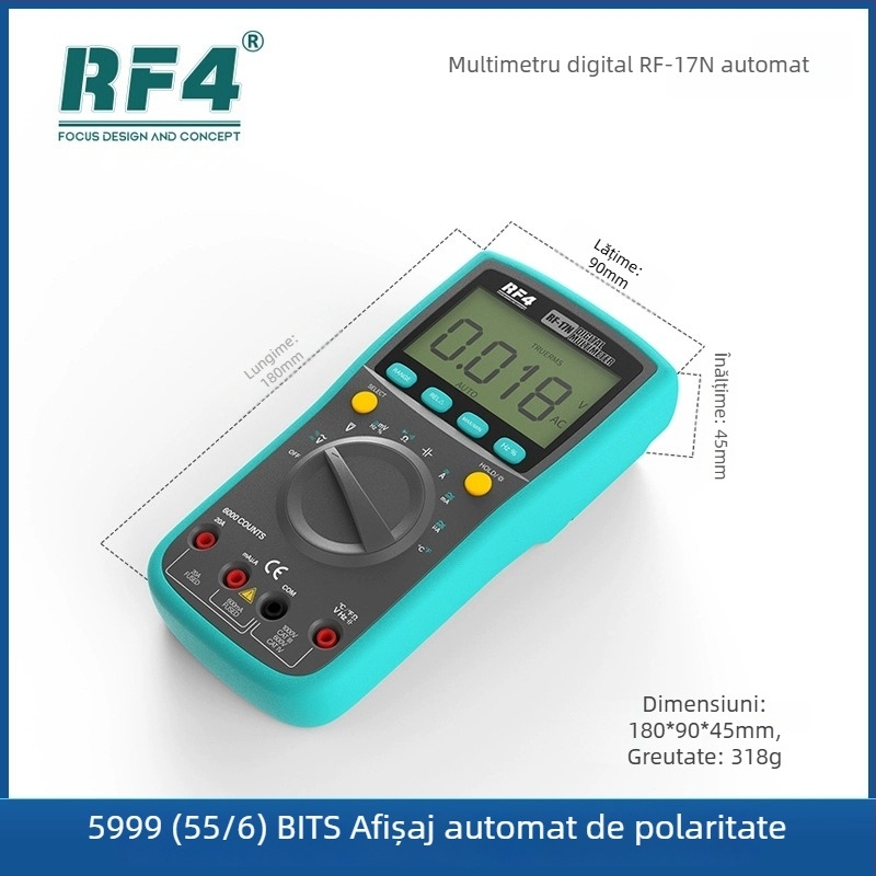 RF4 RF-17N tester digital inteligent de tensiune și multimetru pentru plăci de bază, întreținere telecomunicații