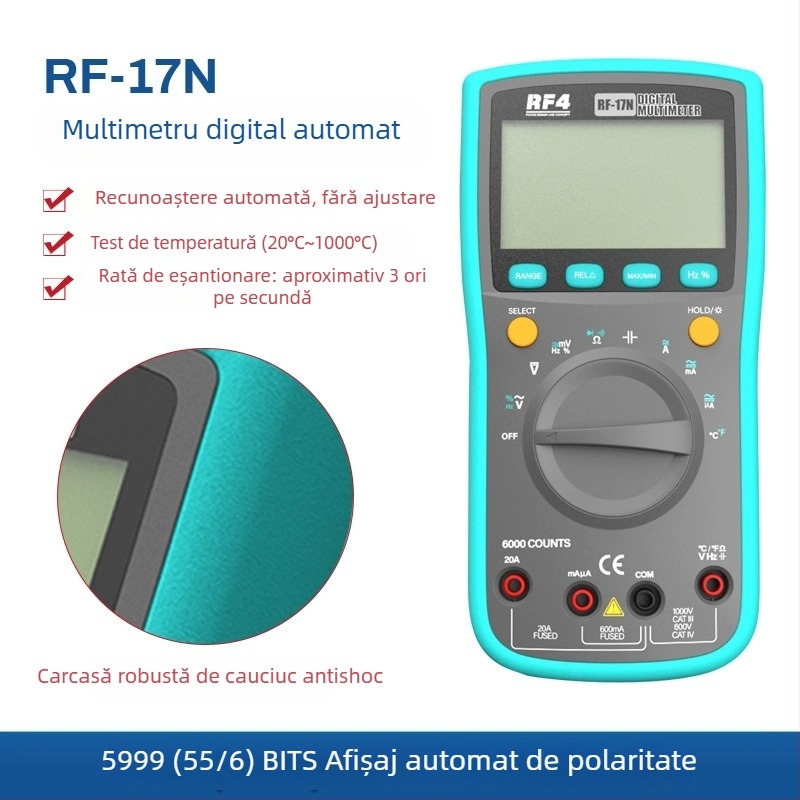 RF4 RF-17N tester digital inteligent de tensiune și multimetru pentru plăci de bază, întreținere telecomunicații