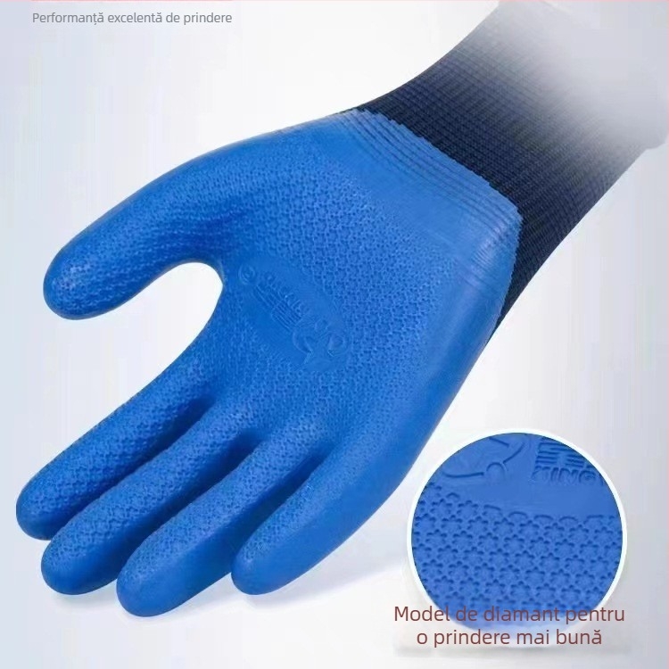 Mănuși de lucru Xingyu A698 – latex cu suprafață reliefată, antiderapante, pentru șantier
