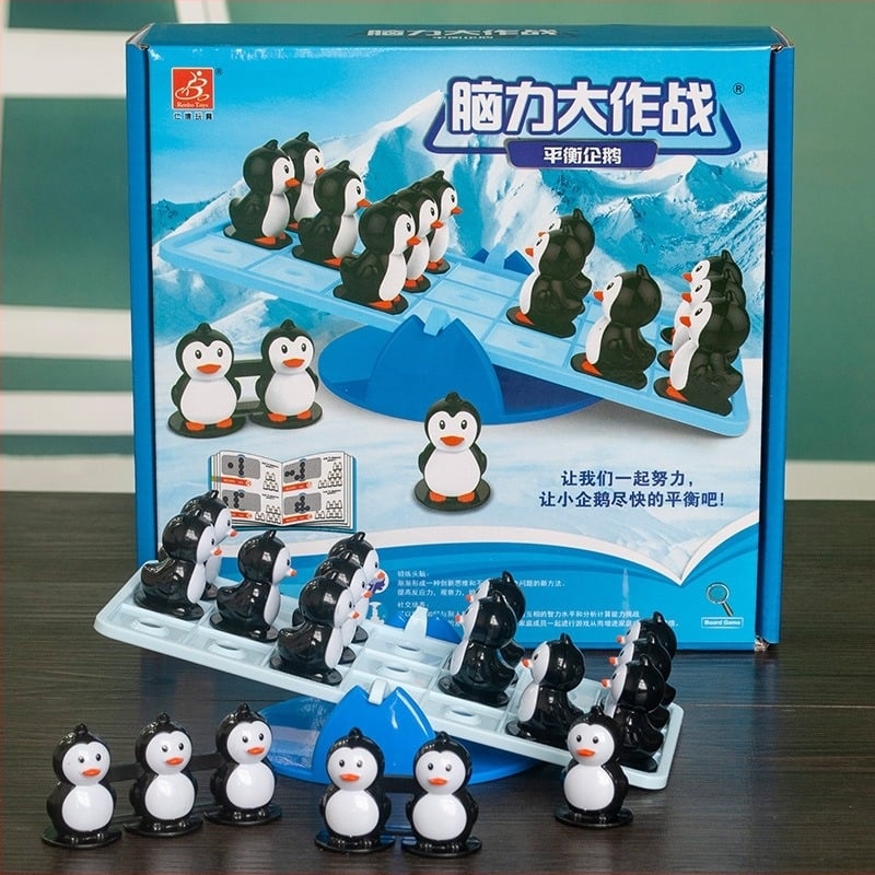 Renbo Joc de masă Echin Balans: Nave pirat cu pinguin, puzzle logic din plastic pentru copii 4–14