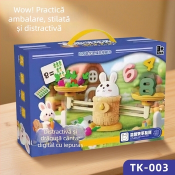 Jucărie educativă: iepuraș aritmetică și balanță digitală – stimulează gândirea logică, interacțiunea părinte-copil și coordonarea mână-ochi, material plastic