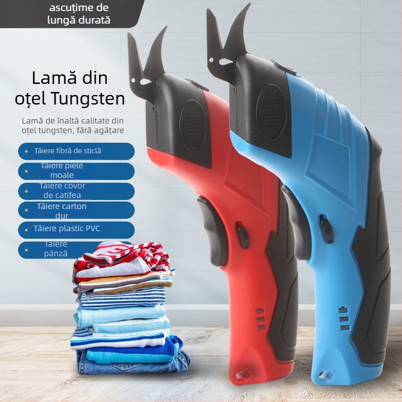 Foarfece electrice pentru materiale - Rat, pentru haine, interval de tensiune 110–220V, fără acțiune de lovire.