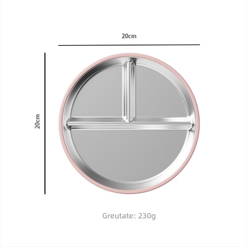 Farfurie de hrănire pentru bebeluți cu trei compartimente, din oțel inoxidabil 304, stil minimalist, potrivită de la 6 luni în sus, set unic