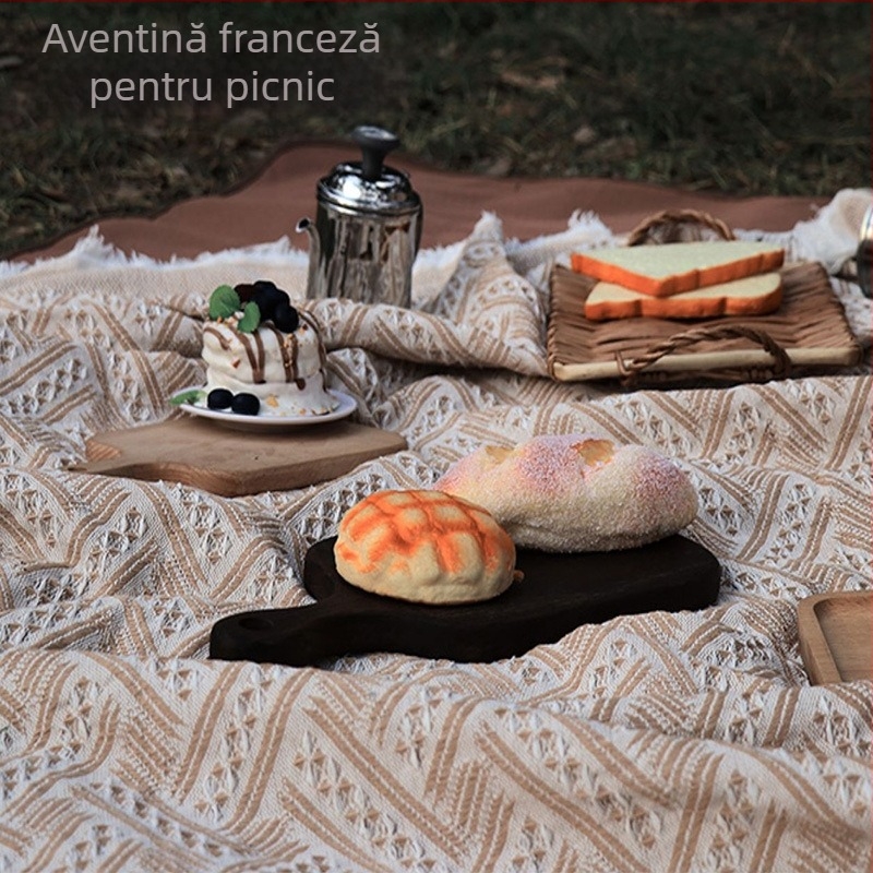 Patură de picnic pentru exterior, din amestec bumbac-poliester, model 06, pentru 1–10 persoane, nu este impermeabilă (este necesară o husă impermeabilă separată)