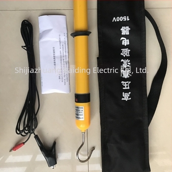 Electroscop de înaltă tensiune DC pentru metrou – DC-1500V, creion de test cu sunet și semnal luminos, tijă de test electric, sursă de alimentare 6V