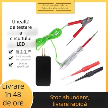 Pen tester pentru circuite electrice auto cu indicator LED, detecție de circuite și diagnoză sonoră și vizuală