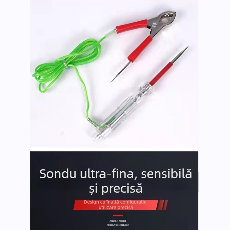 Pen tester pentru circuite electrice auto cu indicator LED, detecție de circuite și diagnoză sonoră și vizuală
