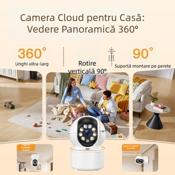 Cameră de supraveghere HD cu intercomunicare bidirecțională, pan/tilt 355°/90°, viteze 45°/s pe orizontală, 20°/s pe verticală, pentru exterior, DC5V