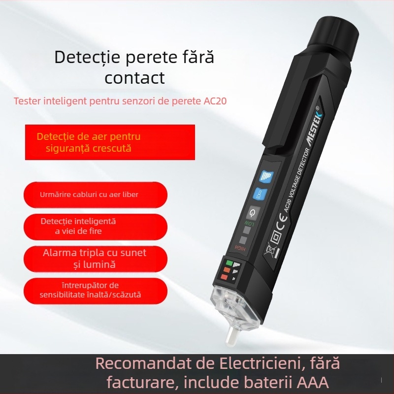 MESTEK tester de tensiune fără atingere – multifuncțional, tester electric inteligent cu inducție universală pentru uz casnic