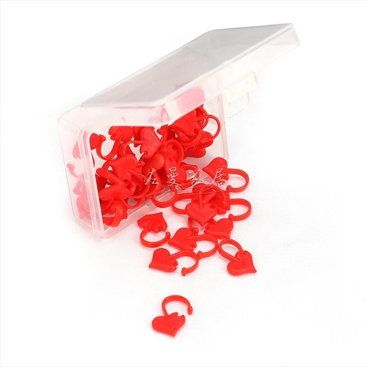 Cuplă mică din plastic, în formă de inimă, pentru tricotat – accesoriu DIY, 200 buc./cutie, origine Yiwu, brand Zuo man