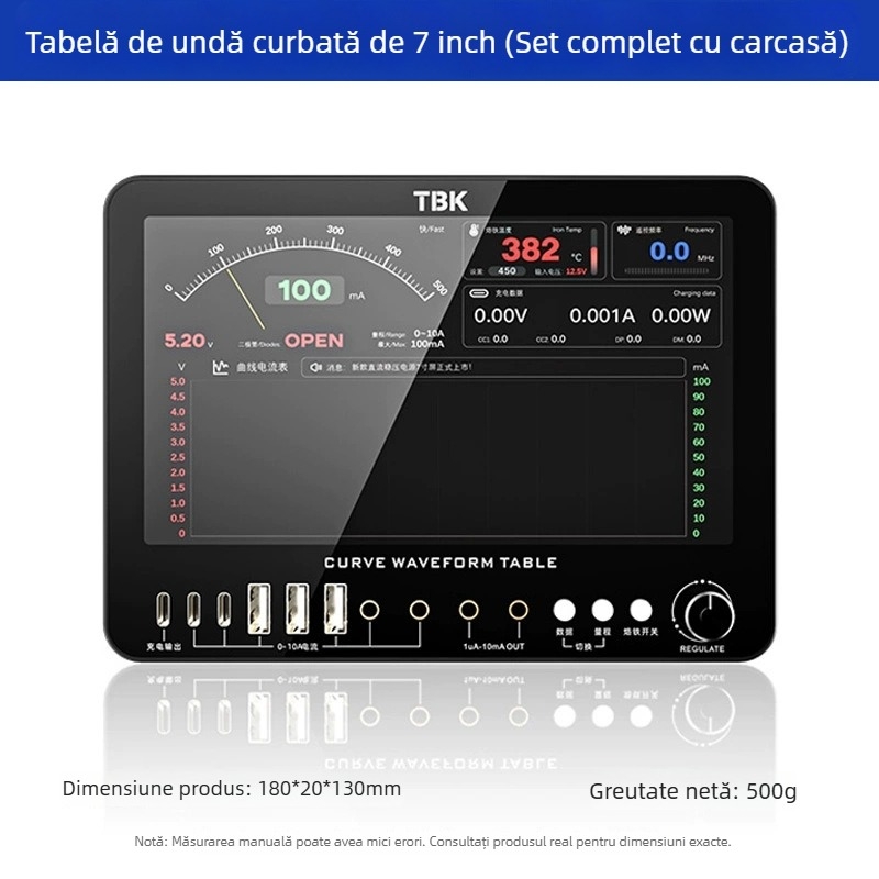 Diagramă de testare a încărcării cu curba ampermetru și osciloskop – detecție de încărcare cu diode și măsurare a frecvenței pentru reparații ale telefoanelor mobile
