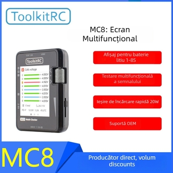 ToolkitRC MC8 Afișaj digital multifuncțional pentru măsurarea tensiunii bateriei și semnale PPM/PWM/SBUS