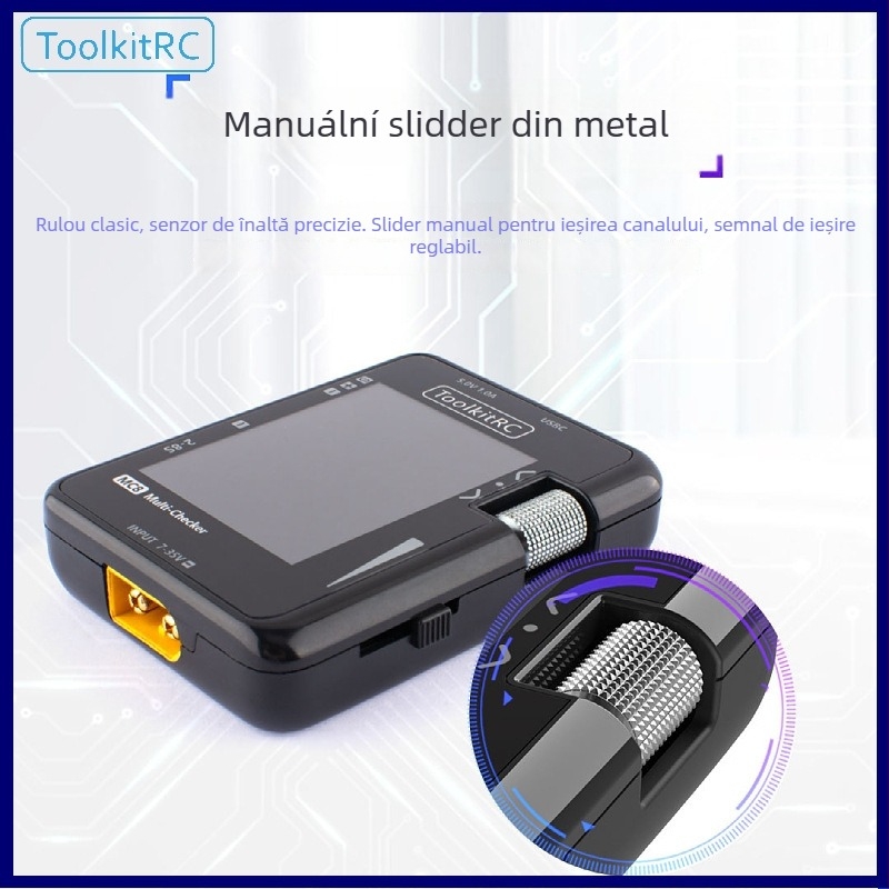 ToolkitRC MC8 Afișaj digital multifuncțional pentru măsurarea tensiunii bateriei și semnale PPM/PWM/SBUS