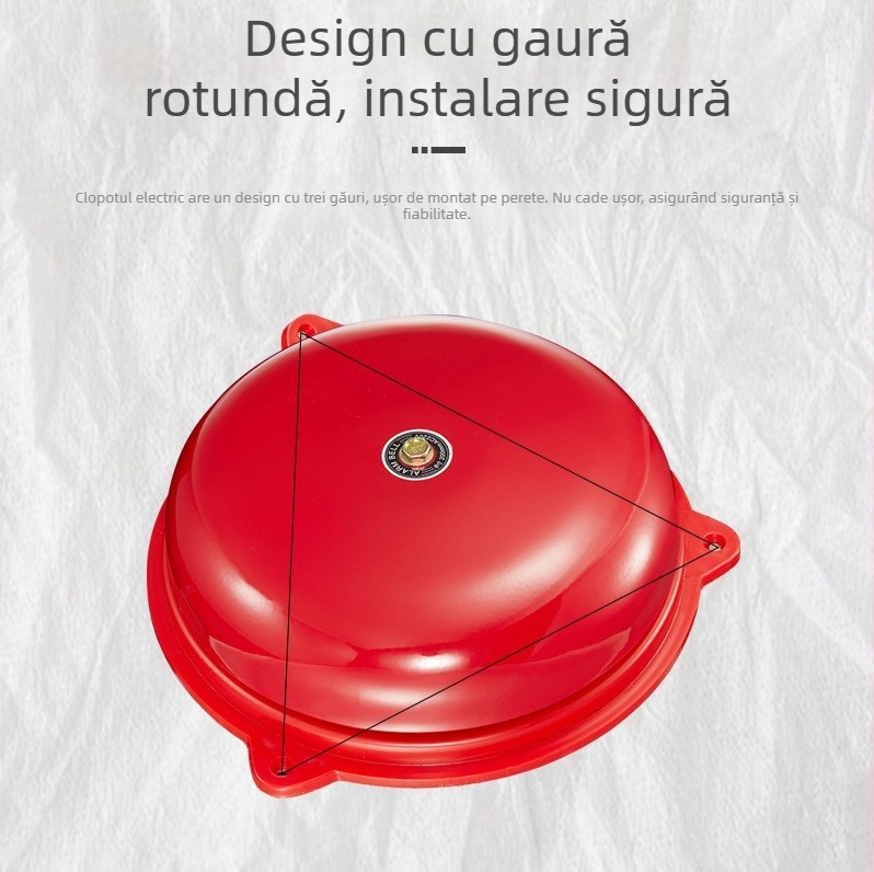 Sonerie de alarmă incendiu cu avertizare sonoră și luminoasă și buton de urgență, pentru casă, atelier, depozit, fabrică și uz comercial