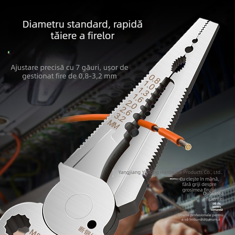 Clește pentru cabluri electrice multifuncțional cu tester, din oțel inoxidabil, 285 g