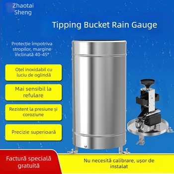 Găleată dublă de ploaie, din oțel inoxidabil; ieșiri RS485 și analogice 4-20mA/0-10V; rezoluție impulsuri 0.1–0.5 mm; interval -40°C până la 80°C; model ZTS-3006S/3026