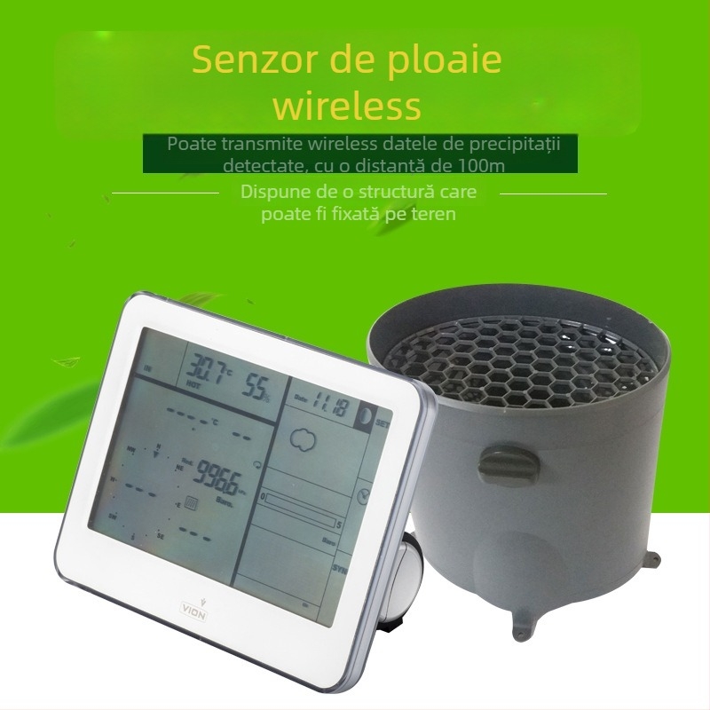 Senzor fără fir pentru viteză și direcția vântului, pluviometru și senzor de ploaie, monitor meteorologic, model C6300raincapt, interval 9999, capacitate ploaie 9999, greutate 0,3 kg