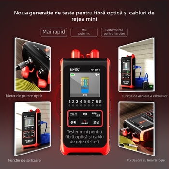NF-916 Măsurător/Detector de Putere Optică, Mini dispozitiv patru în unu pentru fibre optice, cu detectare de linie; domeniu de măsură -60 până la +8 dBm, precizie ±0,3 dB, pentru testarea fibrelor optice