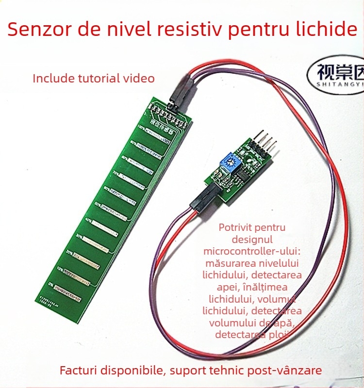 Senzor de nivel lichid cu adâncimea apei, volumul lichidului, detecție ploi, ieșire analogică, microcontroler 5V