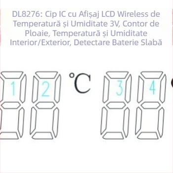 DL8276: LCD fără fir pentru temperatură și umiditate, cip IC de 3V, senzor de ploaie, temperatură și umiditate în interior și în exterior