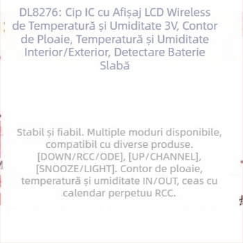 DL8276: LCD fără fir pentru temperatură și umiditate, cip IC de 3V, senzor de ploaie, temperatură și umiditate în interior și în exterior