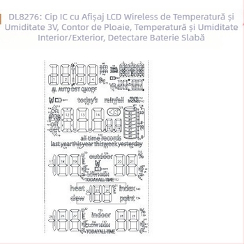 DL8276: LCD fără fir pentru temperatură și umiditate, cip IC de 3V, senzor de ploaie, temperatură și umiditate în interior și în exterior