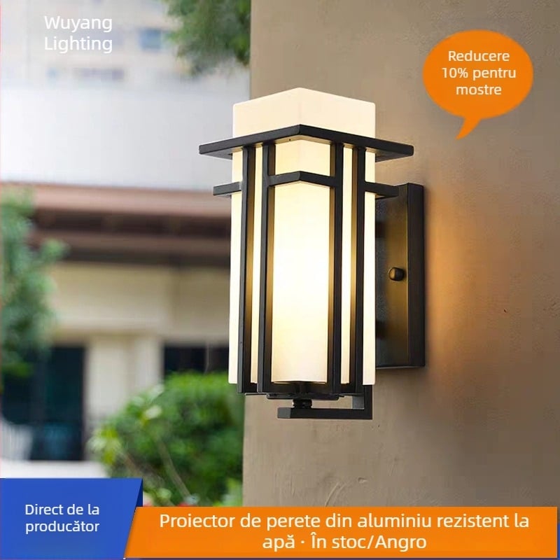 Lampa de perete pentru exterior în stil chinezesc nou; rezistentă la apă și ruginei (TD17003, 24 LED, 220V, 3000K, IP44)