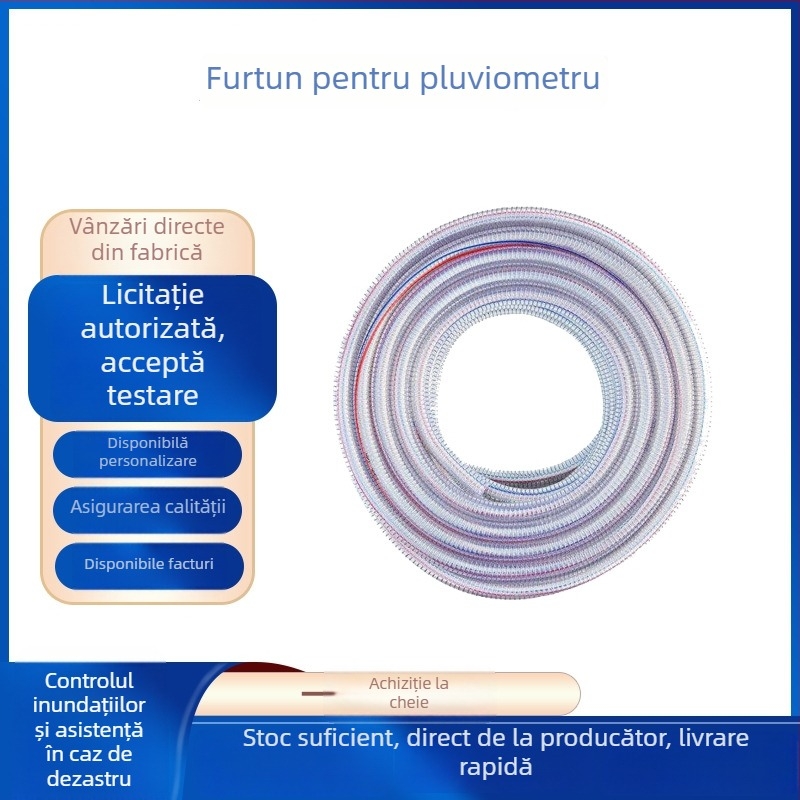 Conductă PVC pentru apă la înaltă presiune, cu antigel, țeavă din plastic îngroșată cu armătură din sârmă de oțel, conductă transparentă pentru vid și presiune negativă