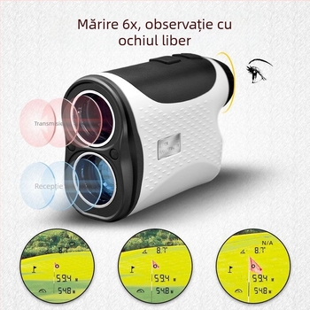 Distanțier laser portabil pentru exterior, cu telescop mini, precizie înaltă, măsurare distanță și înălțime, baterie reîncărcabilă.