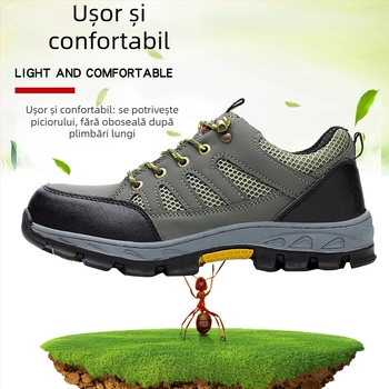 Pantofi de protecție izolați pentru lucru, vârf din oțel, piele microfibră + plasă respirabilă, partea superioară joasă, protecție anti-șoc și anti-perforație, izolație electrică până la 6 kV