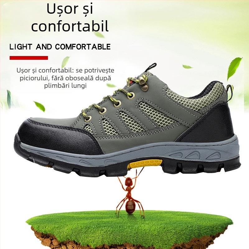 Pantofi de protecție izolați pentru lucru, vârf din oțel, piele microfibră + plasă respirabilă, partea superioară joasă, protecție anti-șoc și anti-perforație, izolație electrică până la 6 kV
