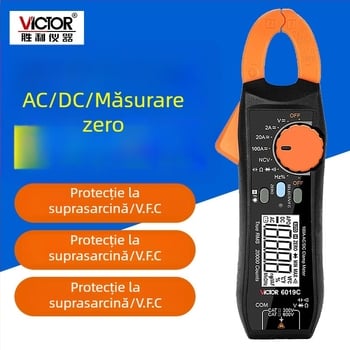 VC6019C ampermetru cu clemă AC/DC, protecție la suprasarcină, True RMS, multimetru