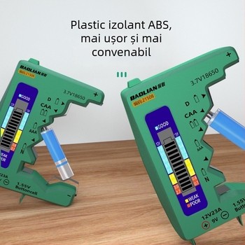 Tester de capacitate a bateriei cu afișaj digital, compatibil universal cu baterii