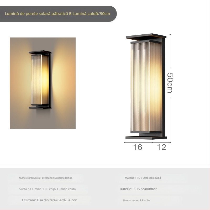 Lampa de perete exterior IP65, carcasă din oțel inoxidabil, 220V input, LED Sanan Optoelectronics, viață 50.000 ore