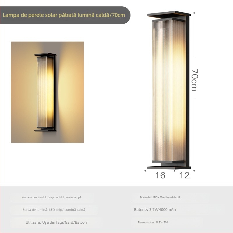 Lampa de perete exterior IP65, carcasă din oțel inoxidabil, 220V input, LED Sanan Optoelectronics, viață 50.000 ore