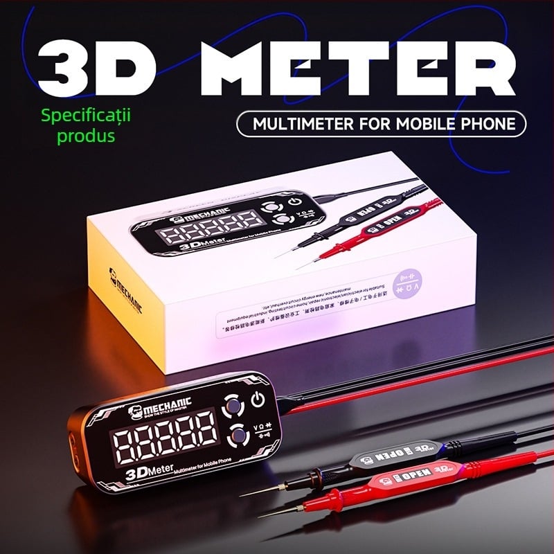 Repairman Detective 3.0 multimetru – măsurare de înaltă precizie, afișaj digital cu trei ecrane, durată lungă de viață a bateriei, testare tensiune și capacitate