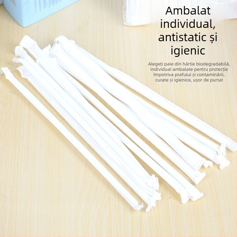 Paie din hârtie PLA biodegradabile - tub curbat, ambalare individuală, pentru ceai cu lapte, pentru copii, folosire în casă