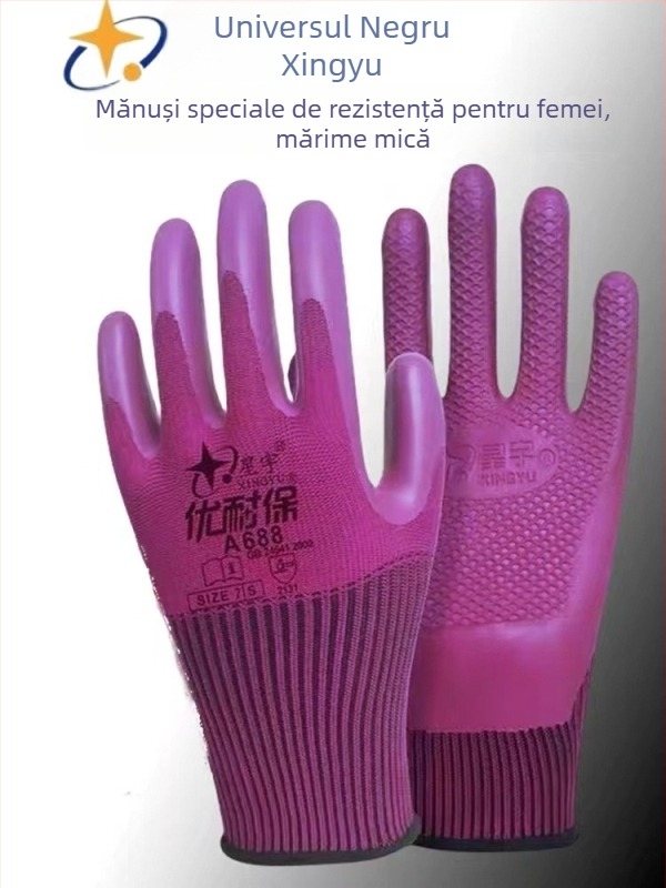 Xingyu A688 Mănuși de lucru din latex cu acoperire pe palmă, antiderapante, rezistente la uzură, pentru producție industrială și grădină