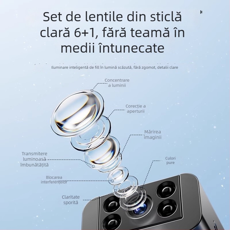 Camera sport HD cu stabilizare anti tremur, înregistrare audio și video și fotografiere la distanță prin smartphone